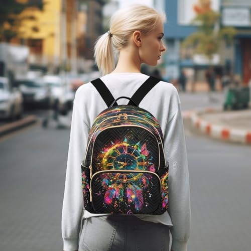 SUABO A Clock with Roman Numerals Backpack Purse Ladies Rucksack Travel Shoulder Bag Casual Daily Backpack - color: A Clock With Roman Numerals, size: Small