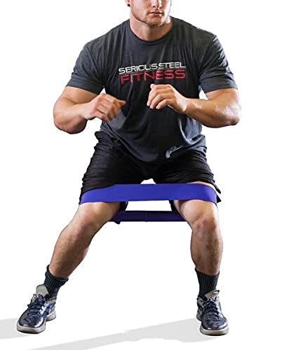 Serious Steel Fitness Hip and Glute Activation Band | Squat & Deadlift Warm-up Band for Hips and Glutes - color: Regular Three Pack (Blue-Medium, Black-Medium, Red-Large)