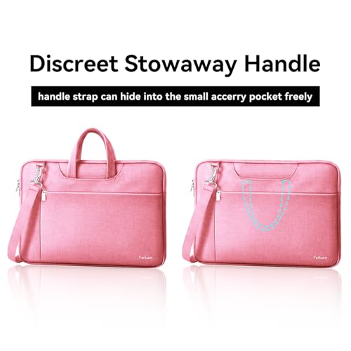Ferkurn Laptop Case Bag Women Men Computer Sleeve with Shoulder Compatible with HP/Inspiron/Thinkpad/Vivobook/MSI/Surface, 17.3 inch, Pink - color: Blush Pink, size: 17.3 inch