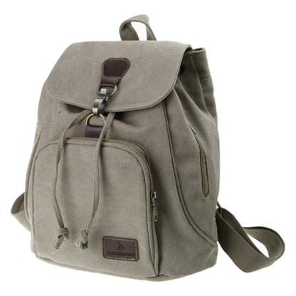 Stylish Canvas Backpack for Women Travel Daypack Trendy School Bag with Spacious Storage - color: Army Green