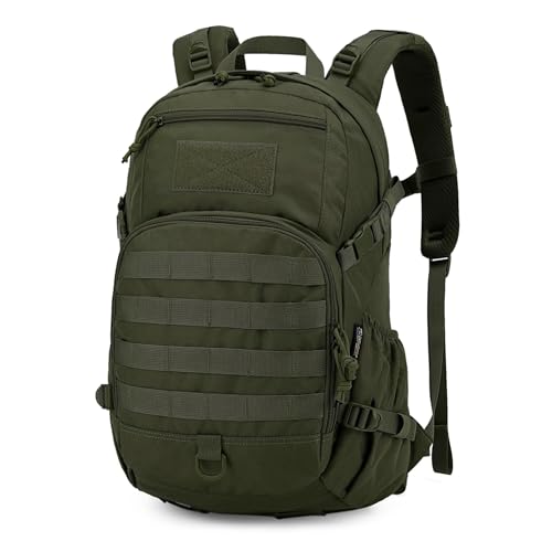 Mardingtop Small Tactical Backpack,Molle Hiking Backpack for Backpacking,Cycling and Biking,15L/25L Backpack - color: Army Green, size: 25L