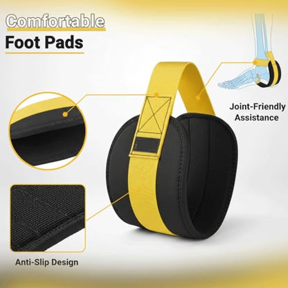 Pull Up Assistance Bands – Heavy Duty Adjustable Pull Up Assist Bands with Foot & Knee Support for Pull Up Bar, Pull Up Resistance Bands for Home Gym, Strength Training Equipment, Yellow