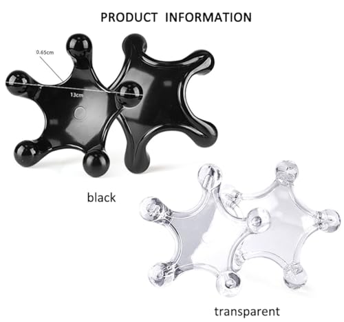 Trigger Point Massage Tools, 2 Pack Easier Grip Star Shaped 5 Legged Pressure Point Handheld Massage Tool for Deep Tissue Pain Relief, Suitable for Full Body (Transparent) - color: Transparent