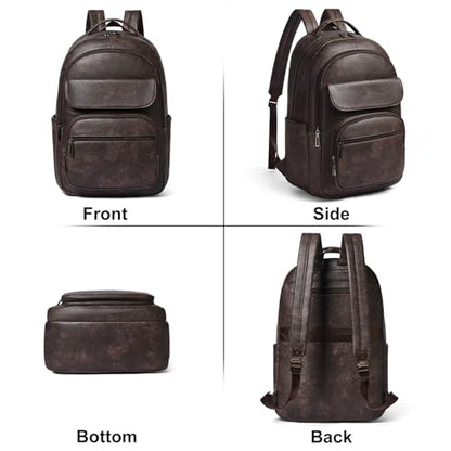 Leresas Backpack Purse for Women Mens for Work Laptop Travel Business Back Pack Vegan Leather Fashion College Computer Teacher Bag Daypack Coffee - color: Coffee