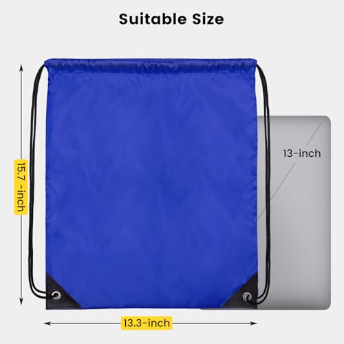 Vorspack 100 Pcs Drawstring Bags Bulk - Lightweight Drawstring Backpack, Cinch Bag for Party Sport Gym Trip Gift - Blue - color: Blue