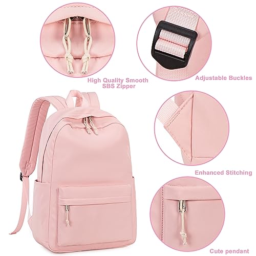 Bluboon School Backpack for Teen Girls Women Laptop Backpack College Bookbags Middle School Travel Work Commuter Back Pack(Pink) - color: A Pink