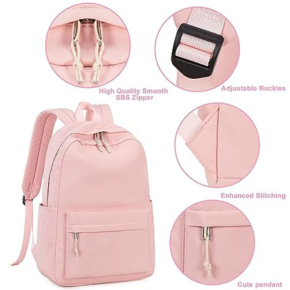 Bluboon School Backpack for Teen Girls Women Laptop Backpack College Bookbags Middle School Travel Work Commuter Back Pack(Pink) - color: A Pink