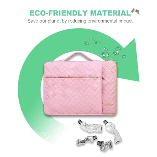 Lacdo 360° Protective 14 Inch Laptop Sleeve Case for HP Lenovo Dell ASUS Chromebook 14 / HP Pavilion Stream 14 / Dell Inspiron 14 / Lenovo IdeaPad 14 / Aspire/ASUS ZenBook Computer Bag, Sakura Pink - color: Sakura pink, size: 14 Inch