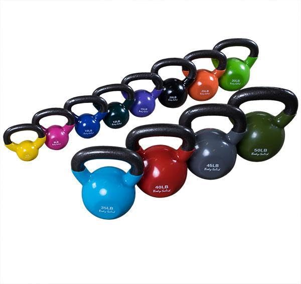 Body-Solid Vinyl Coated Kettlebells with Kettle Grip Handles, Perfect Kettlebells for Weight Training and Core Workout Exercise Equipments - style: 20lbs.