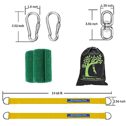 Safe Tree Swing Straps Hanging Kit with Two Alloy Carabiners 2,200lb Breaking Strength Easy and Fast Installation Swings or Hammocks (20ft) - size: 20ft