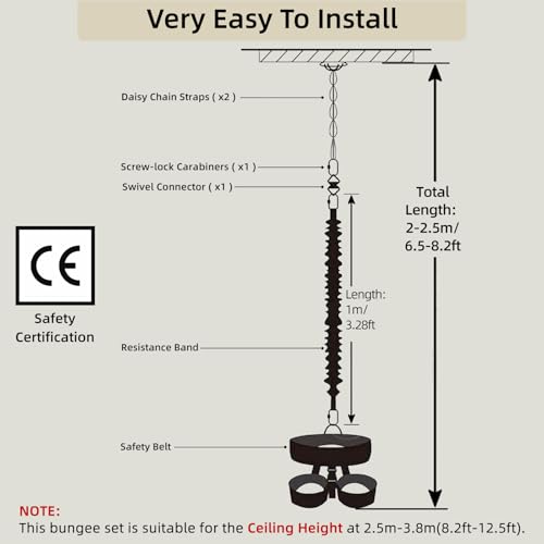 Bungee Fitness Set, Heavy Resistance Band Set, Professional 4D Yoga Bungee Rope Workout Equipment W/6 Sizes, for Home Gym Training & Fitness(Not for Extreme Sports) - size: XXL 198-220 lbs