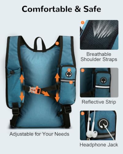 Folding Hiking Backpack with Phone Pocket for Men Women, Small Ultralight Packable Casual Daypack with Shoulder Chest Straps for Travel, 15L Foldable Lightweight Day Pack, Blue - color: Lake Blue