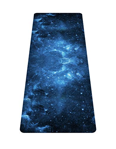 nuveti Printed Travel Yoga Mat-1/16 Inch Thick Non Slip Fitness Workout Mat with Carrying Bag, Foldable Lightweight Suede & Natural Rubber Yoga Mat for Yoga Pilates and Fitness 72" L x 24" W x 1.5mm - color: MengHuan