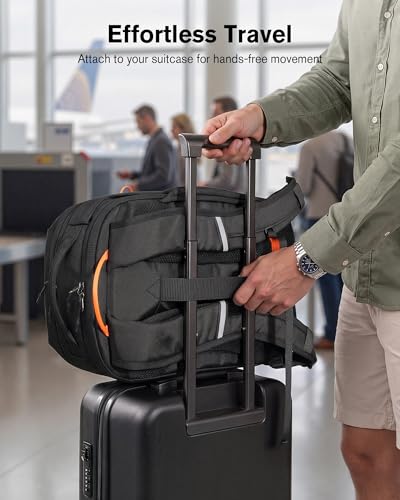 Tolaccea Travel Backpack 30L Laptop Carry On TSA Approved for Commute Trips | 100% RPET Recycled Fabric | EVA-cushioned Laptop Protection | TSA 180° Lay-flat Opening | Reinforced Stability Base Panel - color: Black