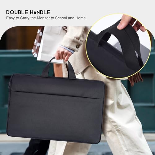 24 Inch Portable Monitor Case Carrying Sleeve Compatible with 23.8-24 Inch Portable Large Monitor with Handle Pocket, Protective Travel Shockproof-Padded Accessory Bag - size: 23.8-24 Inch