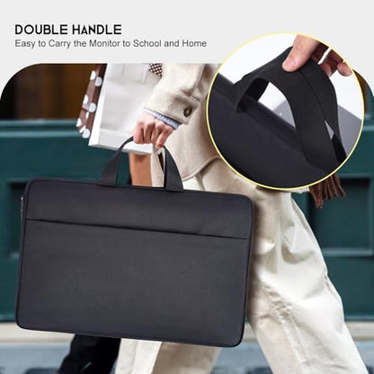 22 inch Portable Monitor Case Carrying Sleeve Compatible with ASUS Zenscreen/Most 22" Portable Monitor, Shockproof-Padded Monitor Bag with Accessory Pocket & Handle - size: 22 Inch