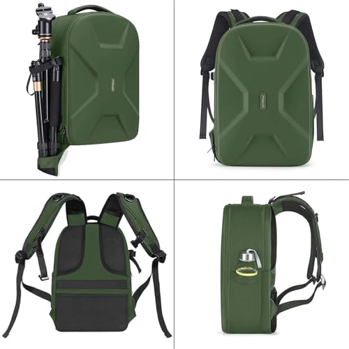 MOSISO Camera Backpack,DSLR/SLR/Mirrorless Photography Camera Bag Full Open Waterproof Hardshell Bag with Insert&Tripod Holder&Laptop Compartment Compatible with Canon/Nikon/Sony, Army Green - color: Army Green
