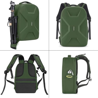 MOSISO Camera Backpack,DSLR/SLR/Mirrorless Photography Camera Bag Full Open Waterproof Hardshell Bag with Insert&Tripod Holder&Laptop Compartment Compatible with Canon/Nikon/Sony, Army Green - color: Army Green