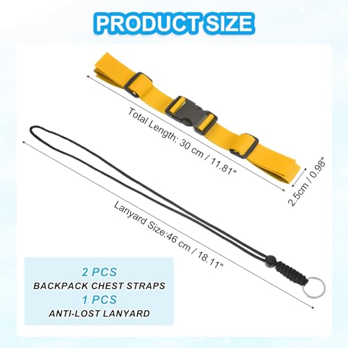PATIKIL Backpack Chest Strap Set, 2Pcs Webbing Replacement Strap, Yellow - color: Yellow