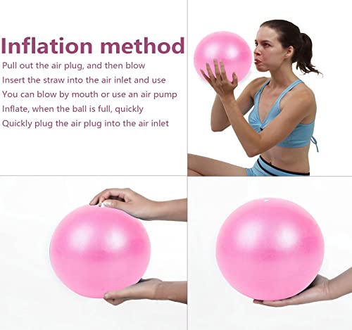 Small Exercise Ball 9 inch Pilates Ball Mini Yoga Ball Anti Burst Balance Physical Therapy Balls - color: Pink