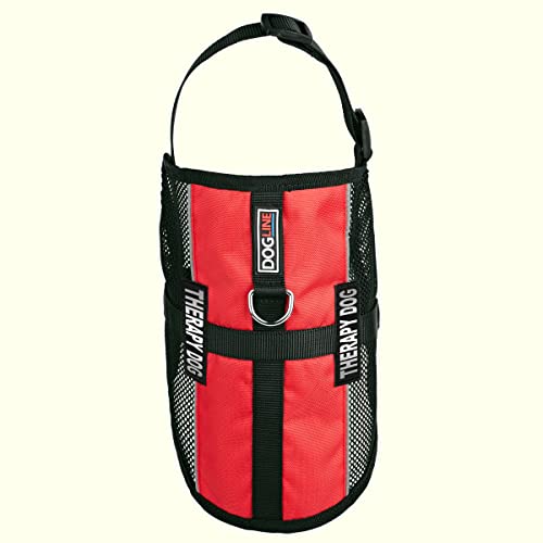 Dogline MaxAire Multi-Purpose Mesh Vest for Dogs and 2 Removable Therapy Dog Patches, Small, Red - color: Red, size: Girth 13 by 16"