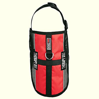 Dogline MaxAire Multi-Purpose Mesh Vest for Dogs and 2 Removable Therapy Dog Patches, Small, Red - color: Red, size: Girth 13 by 16"