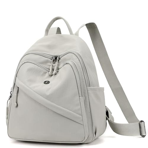 Backpack for Women Small, Mini Nylon Travel Backpack Purse, Shoulder Bag Cute Lightweight Daypack for Ladies (Light gray) - color: Light Gray