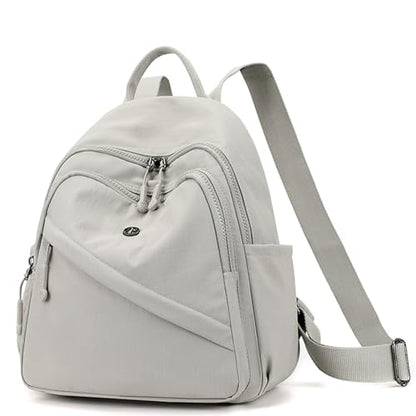 Backpack for Women Small, Mini Nylon Travel Backpack Purse, Shoulder Bag Cute Lightweight Daypack for Ladies (Light gray) - color: Light Gray