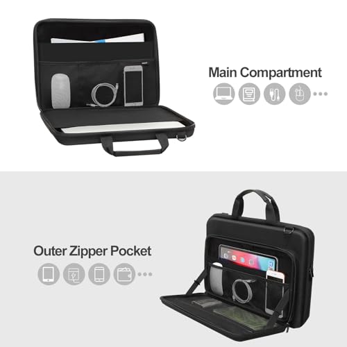 MOSISO Laptop Bag for Men,15-16 inch Computer Bag Compatible with MacBook Air 15 inch/Pro 16 inch, HP, Dell, Lenovo, Asus, Acer, Hard Shell Laptop Case with Front Pocket&Shoulder Strap, Black - color: Black, size: 16 inch