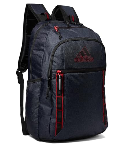 adidas Excel 7 School Backpack for Laptop, Gym and Travel, 34L, Twill Black/Better Scarlet/7, OSFA - color: Twill Black/Better Scarlet/7, size: One Size