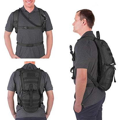 Unigear Tactical Hydration Backpack with 3L Water Bladder, Molle Backpack - color: Black