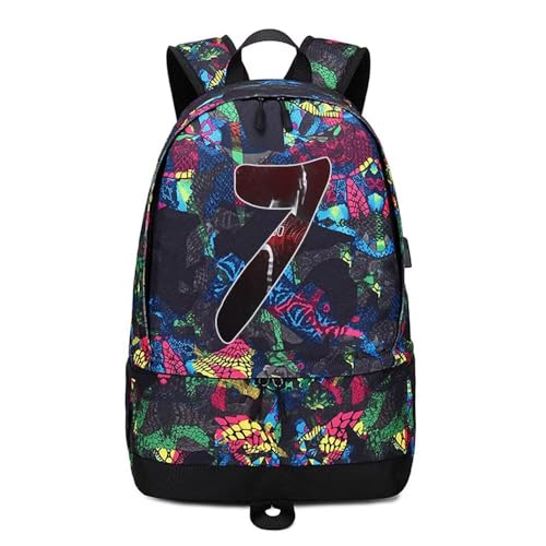 Soccer Player 7 Ball Storage Backpack Sports Equipment Depositary Multifunctional Bag For Men Women - color: Red - 2