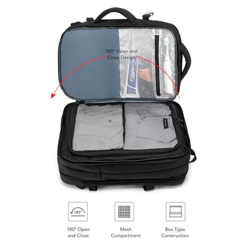 POCREATION Travel Backpack, USB Charging, Large Capacity Wet Dry Separation, Nylon Bag for Outdoor Activities