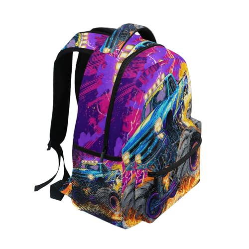 susiyo Monster Truck School Backpack Bookbag Lightweight College Back Pack Travel Camping Casual Daypack for Teens Girls Boys Women Men - color: Monster Truck