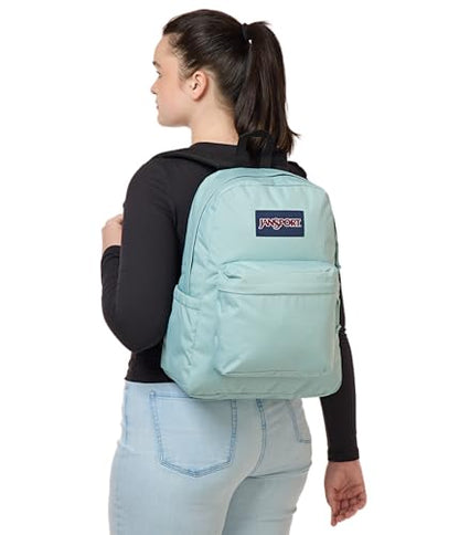 JanSport SuperBreak Plus Backpack with Padded 15-inch Laptop Sleeve and Integrated Bottle Pocket - Spacious and Durable Daypack for Work and Travel - Faded Sage - color: Faded Sage
