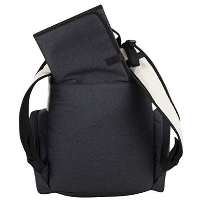 BODHI Baby Tech Top Loader Diaper Bag Backpack with removable changing pad, Unisex, for Moms and Dads - Oatmeal/Black Combo Chambray - color: Oatmeal Black Combo Chambray