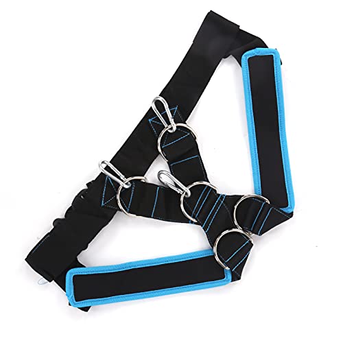 Weight Bearing Shoulder Strap Pulling Sled Harness Vest Resistance Bands with Pulling Strap Durable Nylon Material Adjustable Design for Strength Training and Team Sports - color: Black Blue