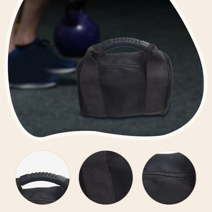 Kettlebell Sandbag Bag Only with Handle - Sand Weights Bag for Functional Fitness, Boxing, Bodybuilding (Sand Not Included) - color: Black