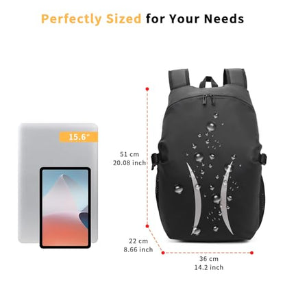 Motorcycle Helmet Backpack，15.6-inch Laptop Compartment, High Reflective Strips, Ideal for Riders’ Commuting & Fitness.