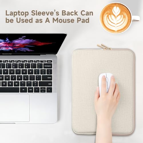 Laptop Case 13.3 inch, 13-13.3 inch Laptop Sleeve Compatible with MacBook Air M4 M3 M2 M1 2025-2018 / Pro M2 M1 2025-2016, HP Dell ASUS Lenovo Acer, Water-Resistant Computer Case Bag - color: Cream White, size: 13-14 inch
