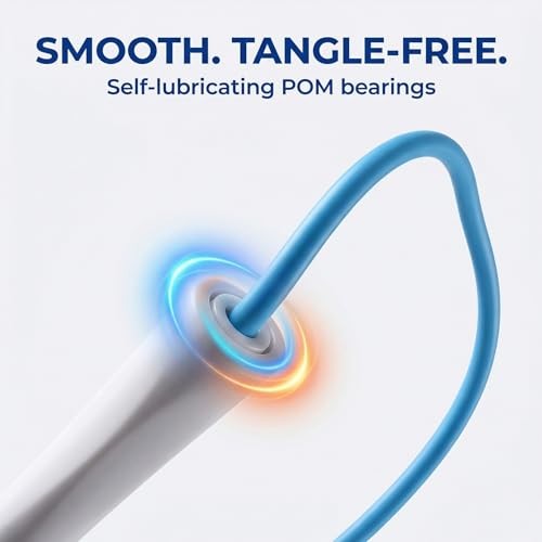 YUEDONG Cardio Jump Rope for Women & Men, 5mm PVC Fitness Rope for Weight Loss & Home Workouts - color: WHITE