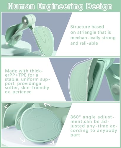 Pelvic Floor Exercise Device Available in 35 lb and 49 lb Resistance, Kegel and Inner Thigh Muscle Trainer, Home Workout Equipment for Postpartum Recovery, Women and Men, with Band - color: Light Green