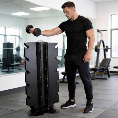 Fitvids A-Frame Dumbbell Weight Rack, Vertical Storage Rack for Dumbbells, Weight Stand Only for Home Gym Space Saver, 4-Tier or 5-Tier Option - style: Vertical, Spinnable, 1000LB Capacity