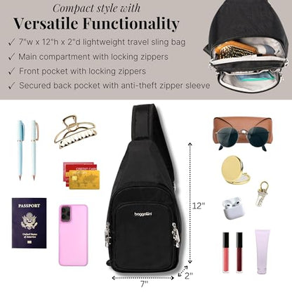 Baggallini Securtex Anti-Theft Daytripper Sling - color: Black
