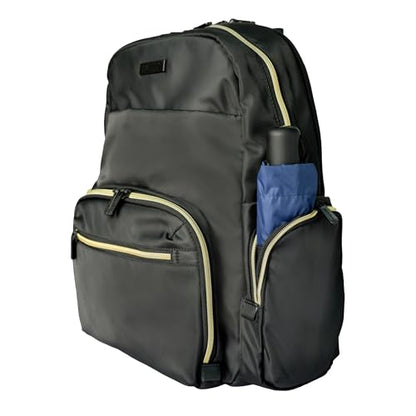 Kenneth Cole REACTION Sophie Women's Silky Nylon 15" Laptop & Tablet Anti-Theft RFID Travel Backpack Bag, Black With 20" Carry-On - color: Black, size: 15" Laptop with 20" Carry-On