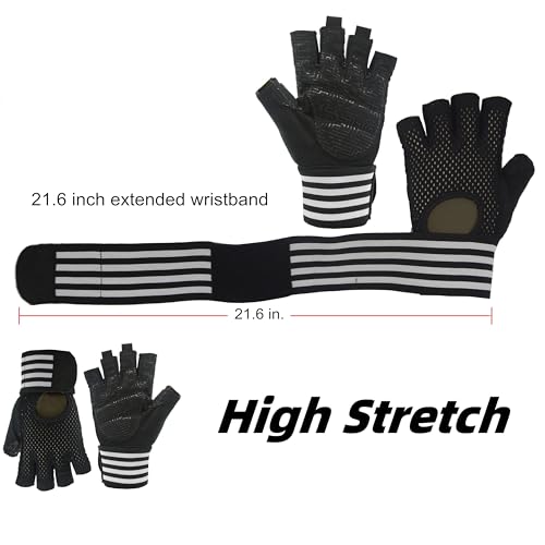 Weightlifting Gloves Padded Workout Gloves with Wrist Wrap Support Gym Gloves for Men Women Gym Exercise Fitness Training Lifting Dumbbell - size: Large
