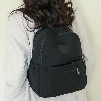 Simple Casual Solid Color Lightweight College Work Backpack Anti Theft Travel Backpack Daypack for Women (Black) - color: Black
