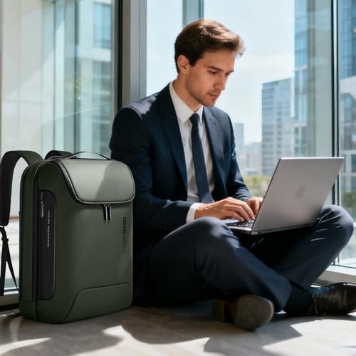 BANGE Travel Laptop Backpack, Anti-Theft Bag with USB Charging Port and TSA Lock, Waterproof Business Computer Backpack Fits 17.3 Inch Notebook - color: Green, size: lock and usb