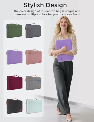 DOMISO 14 inch Laptop Case Sleeve Protective Cover Compatible with 15 inch MacBook Air M4 M3 M2,MacBook Pro,14-15 inch HP Dell ASUS Lenovo Chromebook,Waterproof Computer Cases Bag with Handle,Purple - color: Purple, size: 14" Laptop/15" for mac book