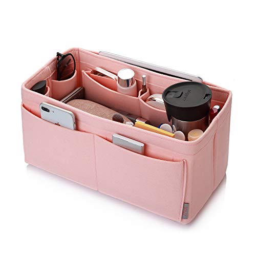 ZTUJO Felt Purse Organizer, Multi Pocket Bag in Bag Organizer For Tote & Handbag Shaper, Speedy 30, Speedy 35 and Speedy 40 - color: Brush Pink, size: Medium